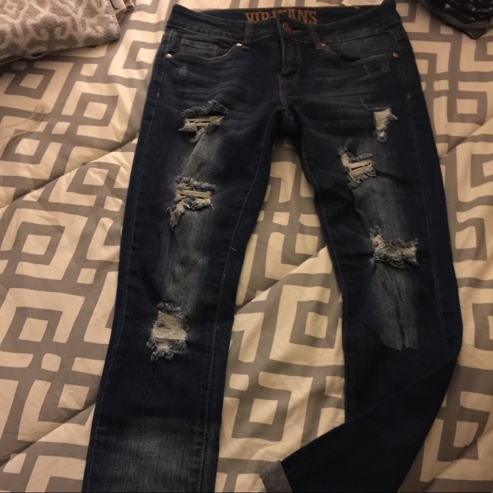 VIP Distressed Skinny Jean